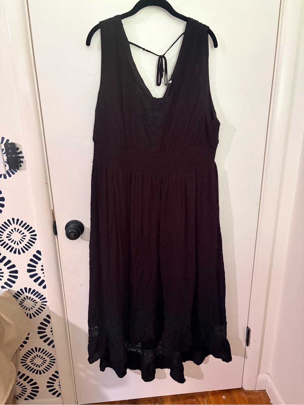 torrid Black peasant midi dress